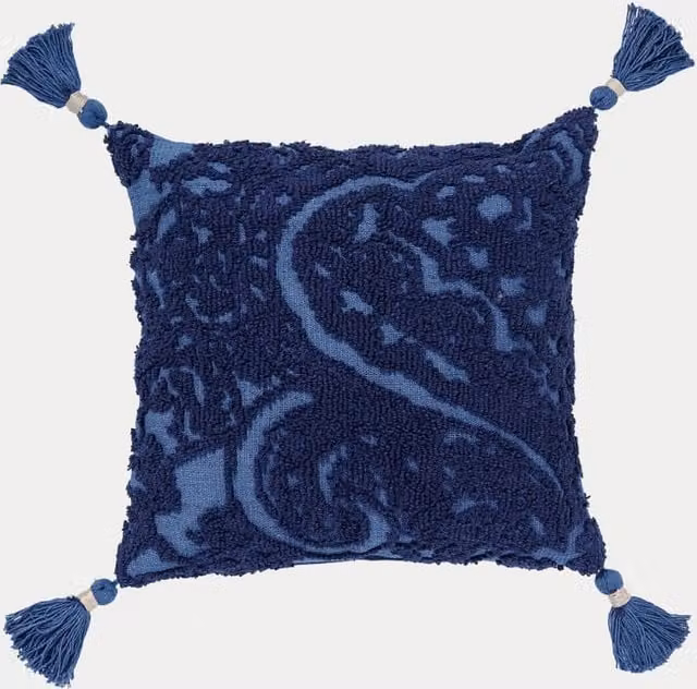 Joules Blue Floral Pure Cotton Square Cushion