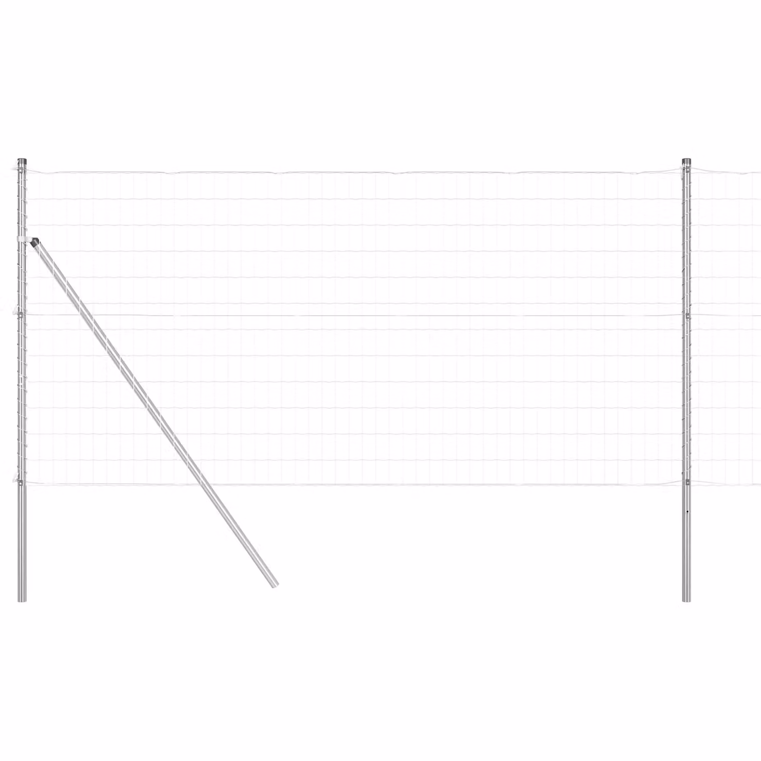 Berkfield Home Euro Fence with 13 Posts, Galvanised Steel, Silver, H: 120 cm, W: 25 m – 2