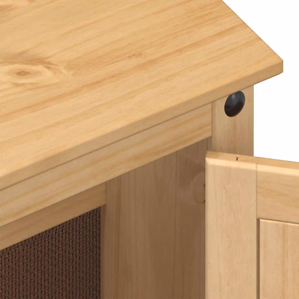 Berkfield Home Corona 2 Piece Rustic Solid Wood Pine Bathroom Furniture Set in Beige – 2