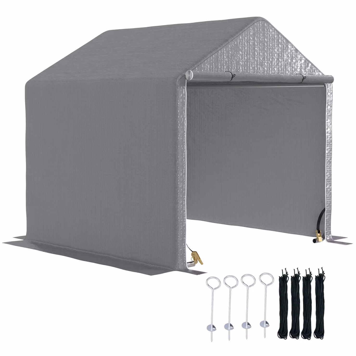 Outsunny Grey Garden Shed Storage Tent with Steel Frame – 2