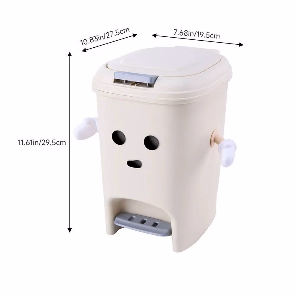 EONLION 8L White Plastic Pedal Bin for Kitchen Waste, Height: 29.5 cm – 2