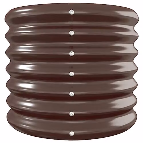 vidaXL Brown Galvanised Steel Raised Bed for Vegetable, Herb or Ornamental Gardens W: 332 cm, D: 40 cm, H: 36 cm – 3