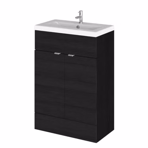Balterley Alrewas Modern 2 Door Freestanding Bathroom Vanity Unit with Basin, Anthracite Black, W: 60 cm, D: 29.66 cm, H: 60 cm – 2
