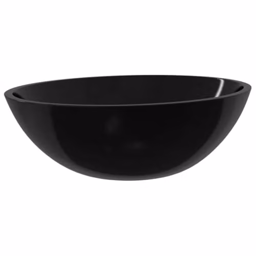 vidaXL Black Glass Countertop Basin W: 50 cm, D: 37 cm, H: 14 cm – 1