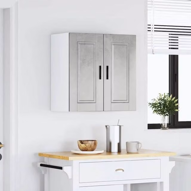 Berkfield Home Porto Kitchen Wall Cabinet in Concrete Grey Engineered Wood W/D/H: 60 x 31 x 60 cm