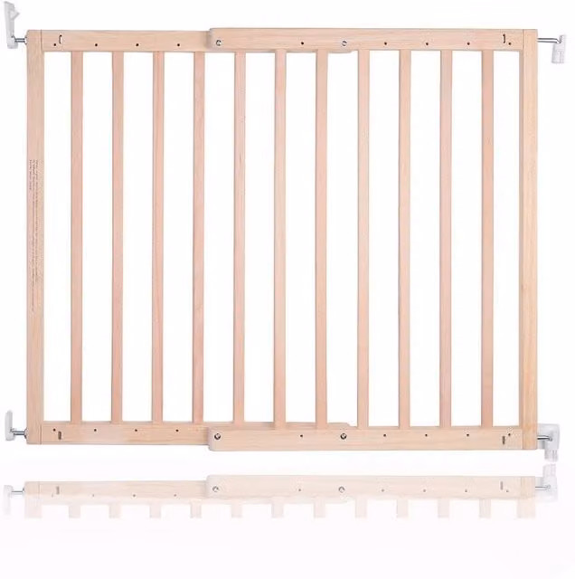 Safetots Extendable Wooden Screw Fit Baby Gate for Doors and Stairs in Brown