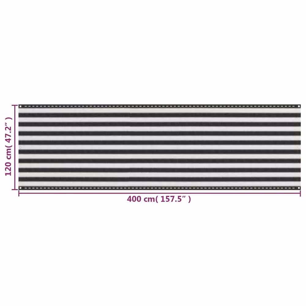 Berkfield Home HDPE Balcony Screen in Anthracite and White, W/H: 400 x 120 cm – 4