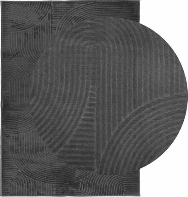 Berkfield Home IZA Short Pile Scandinavian Style Rug in Anthracite Grey, W: 200 cm, L: 280 cm
