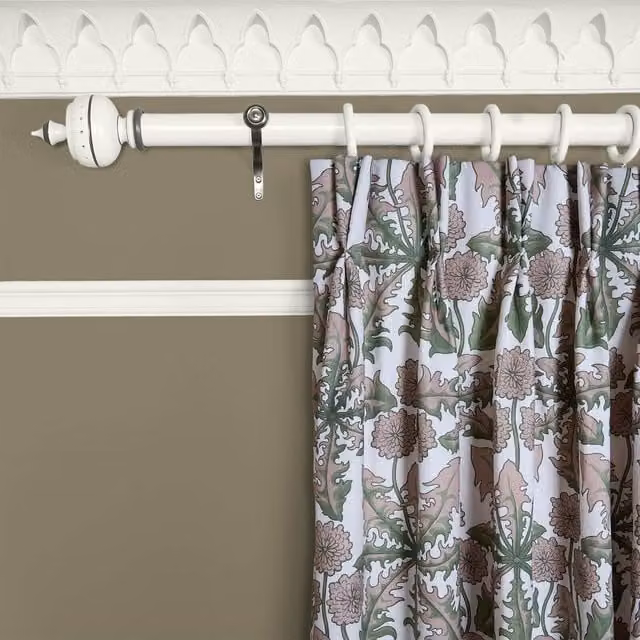 House of Hackney Taraxa Organic Cotton and Linen Floral Fabric Panel Curtain in Green and Multicolour