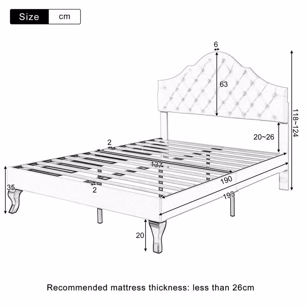 STILVORA Pink Velvet Upholstered Double Bed with Adjustable Headboard, W: 140 cm, D: 200 cm, H: 135 cm – 2