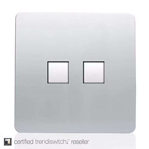 Trendi Artistic Modern Glossy Tactile Telephone and RJ45 Cat 5e & Cat 6 Ethernet LAN Socket in Silver