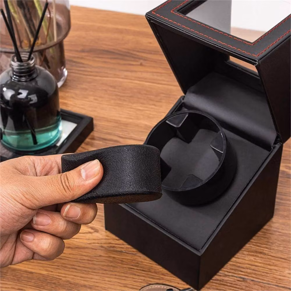 Nordara Single Automatic Watch Winder Case Rotating Organizer Quiet Box in Black W/D/H: 23.5 x 13.0 cm – 4