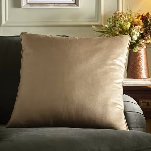Appletree Harlan Velvet Square Cushion in Pink or Beige, W/D/H: 55 x 55 x 55 cm – 1