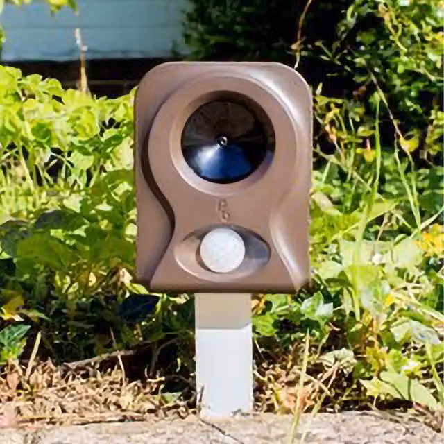 Pestbye X2 Battery Operated Fox Repellent Scarer V2 Ultrasonic HyperResonance in Brown