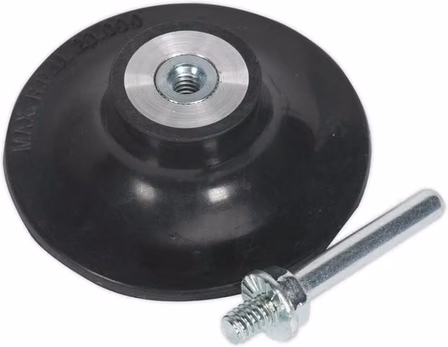 Loops 75mm Quick Change Backing Pad with 1/4 Inch UNC Thread for Angle Grinder Discs, Black and Multicolour – 1