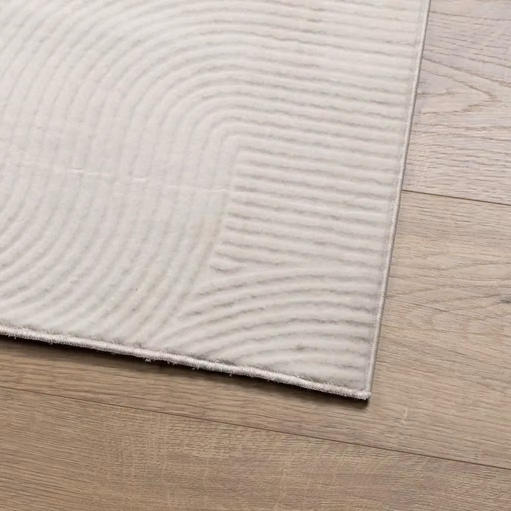 Berkfield Home IZA Short Pile Scandinavian Style Geometric Rug in Cream and Beige, W: 140 cm, D: 200 cm – 2