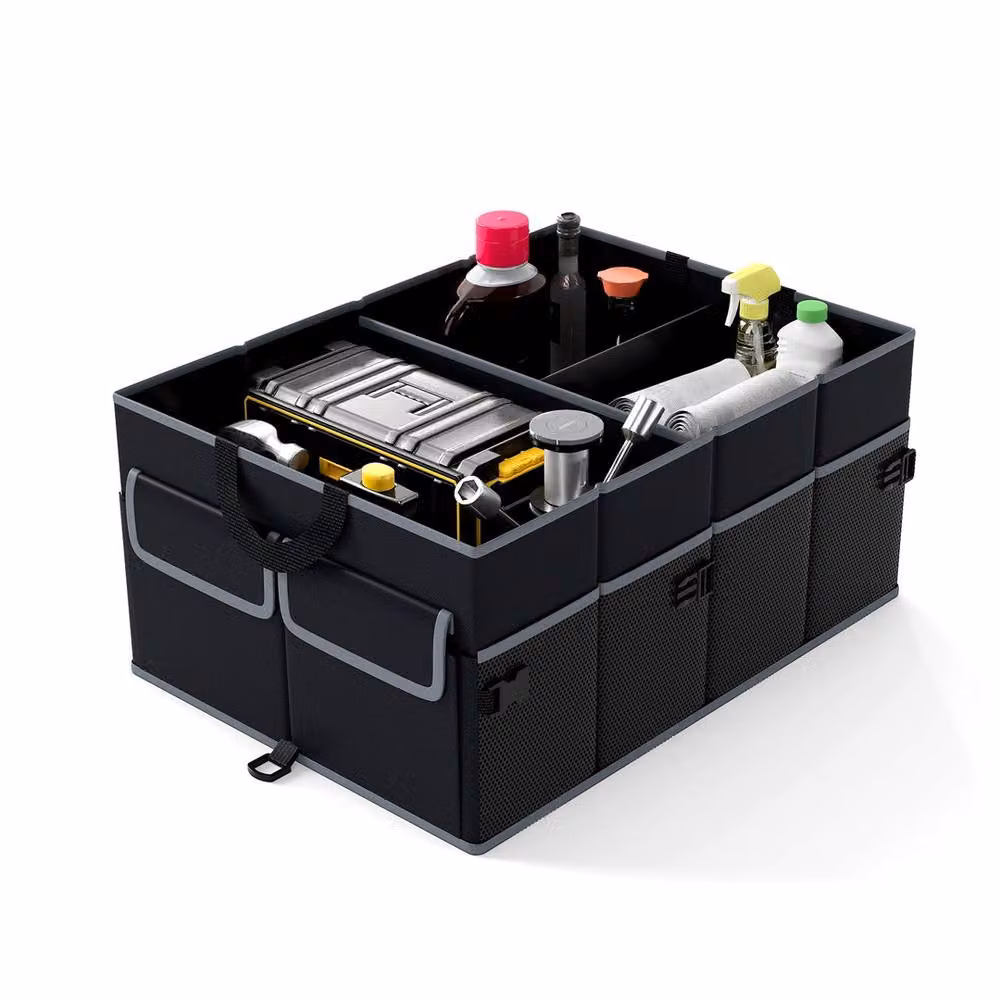 Havendro 48L Collapsible Black Car Trunk Organizer with Divider and Handles – 4
