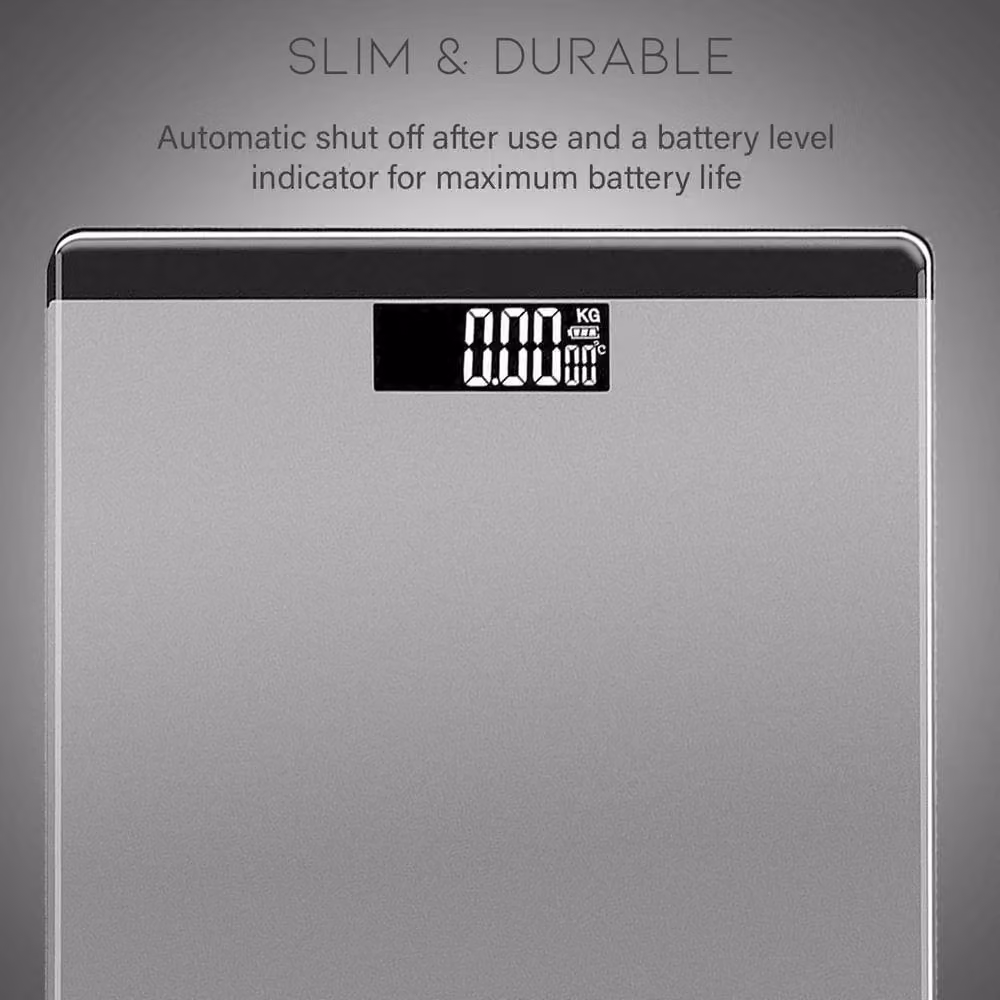 FLAVORA Multifunctional Electronic Body Weight Scale in Silver, Width: 45 cm, Depth: 75 cm – 3