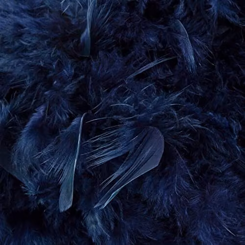 Happy Homewares Modern Blue Feather Decorated Sphere Pendant Light Shade, Diameter: 25 cm – 2