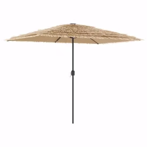 vidaXL Garden Parasol in Brown with Steel Pole and Polyester Canopy, W/D/H: 268 x 268 x 226 cm