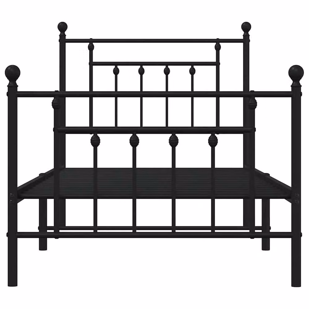Berkfield Home Metal Bed Frame with Headboard and Footboard, Black, W/D/H: 90 x 200 cm – 3