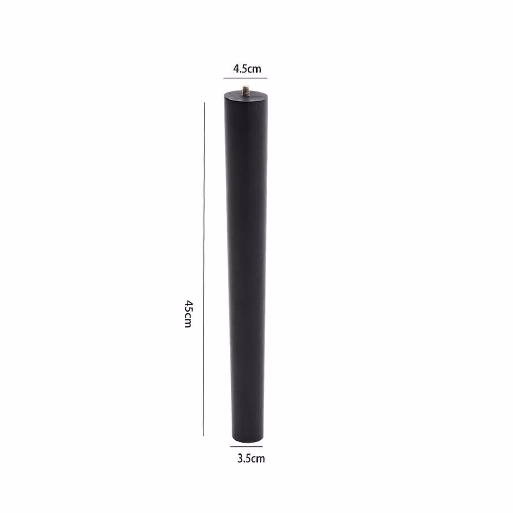 PAWNORA Set of 4 Black Matt Wooden Furniture Legs, Height: 45 cm – 2