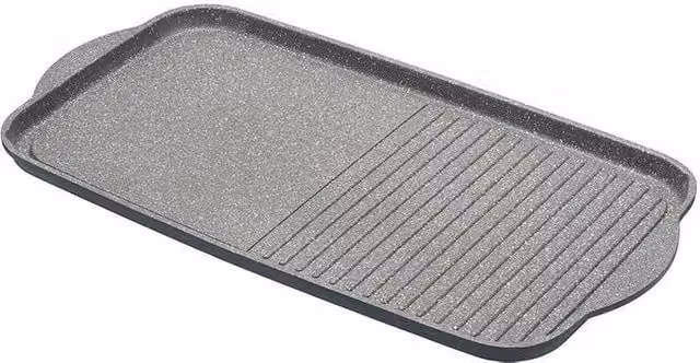 MasterClass Cast Aluminium Dual Griddle Tray, Grey, 51 cm – 1