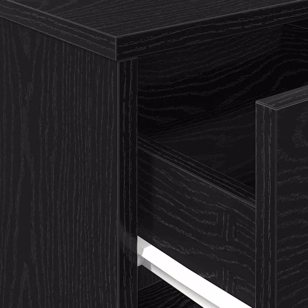 Berkfield Home Set of 2 Durable Black Bedside Cabinets with Drawer, W/D/H: 40 x 34 x 50 cm – 5