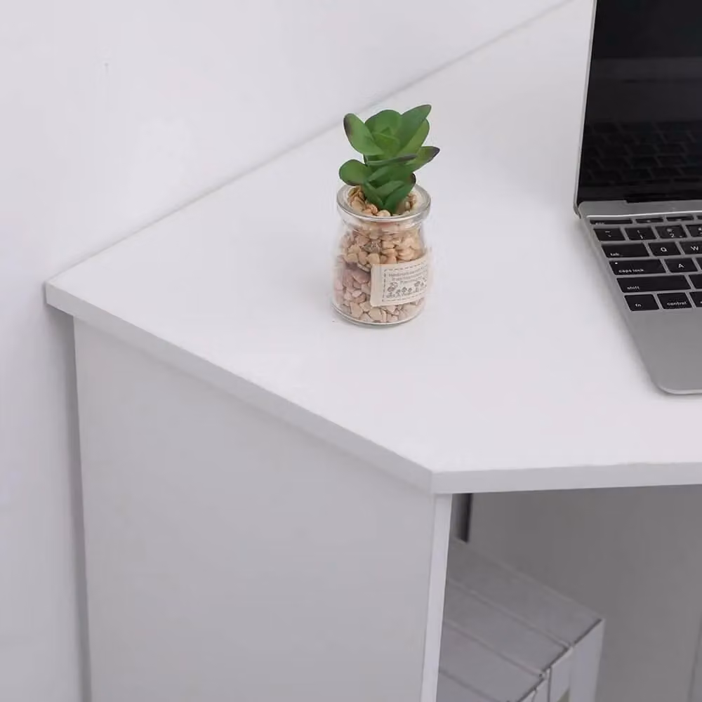 Home Source Wellington Compact Corner Computer Desk in White – 2