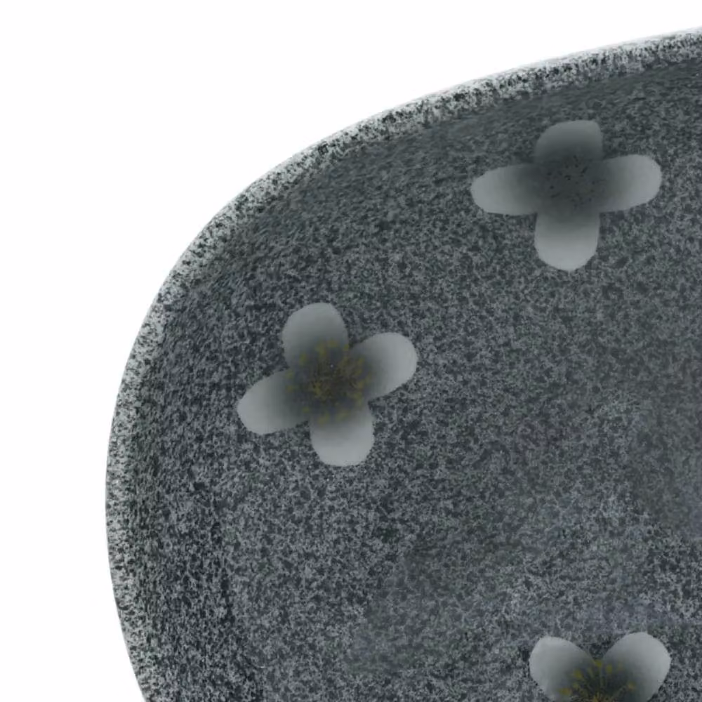 Berkfield Home Oval Ceramic Countertop Basin in Blue and Grey, W: 59 cm, D: 40 cm, H: 14 cm – 4