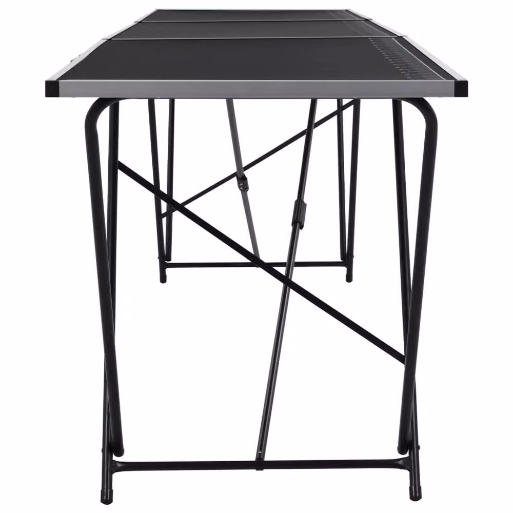 Berkfield Home Folding Pasting Table in Black MDF and Aluminium, W: 300 cm, D: 60 cm, H: 78 cm – 2
