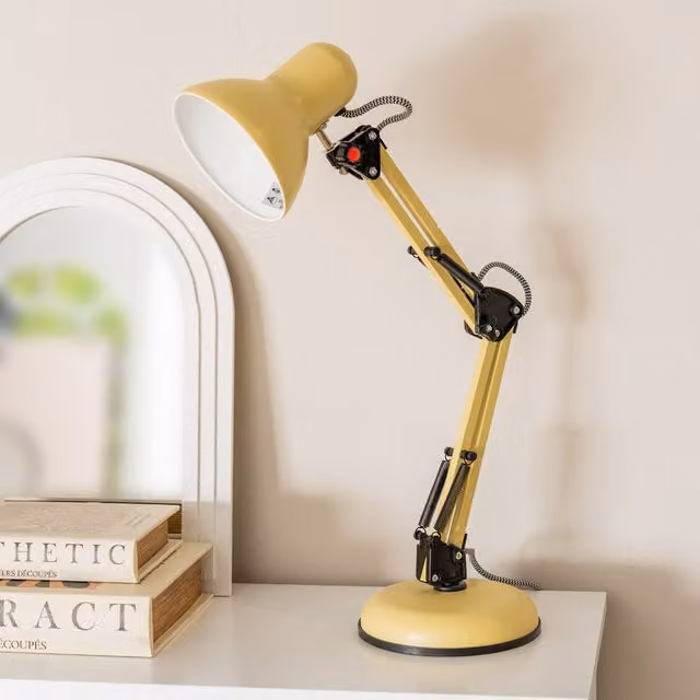 Frankie Adjustable Metal LED Desk Table Lamp - Yellow