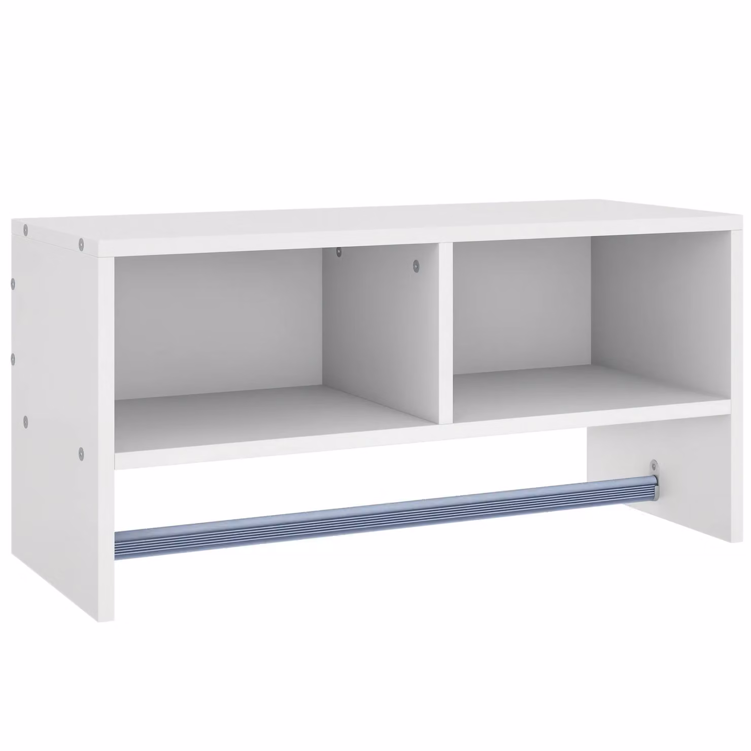 HOMCOM Wall Mounted Hanging Coat and Hat Rack Organizer Rail in White – 2