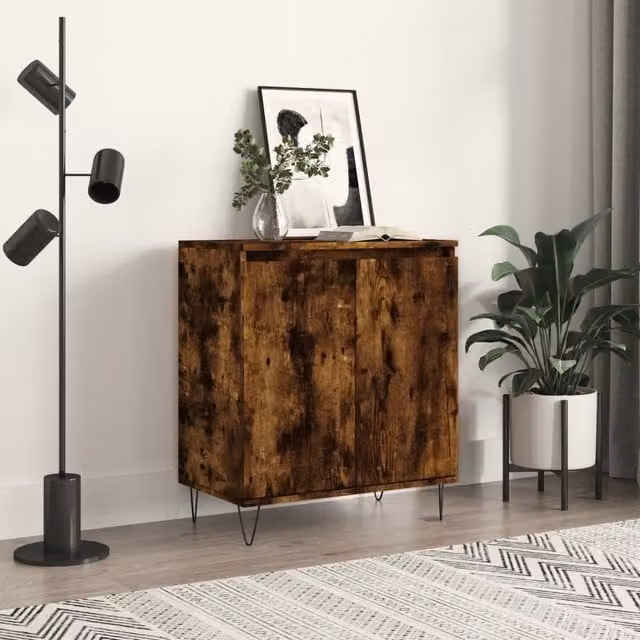 Berkfield Home Smoked Oak Sideboard in Brown, W/D/H: 60 x 35 x 70 cm – 1