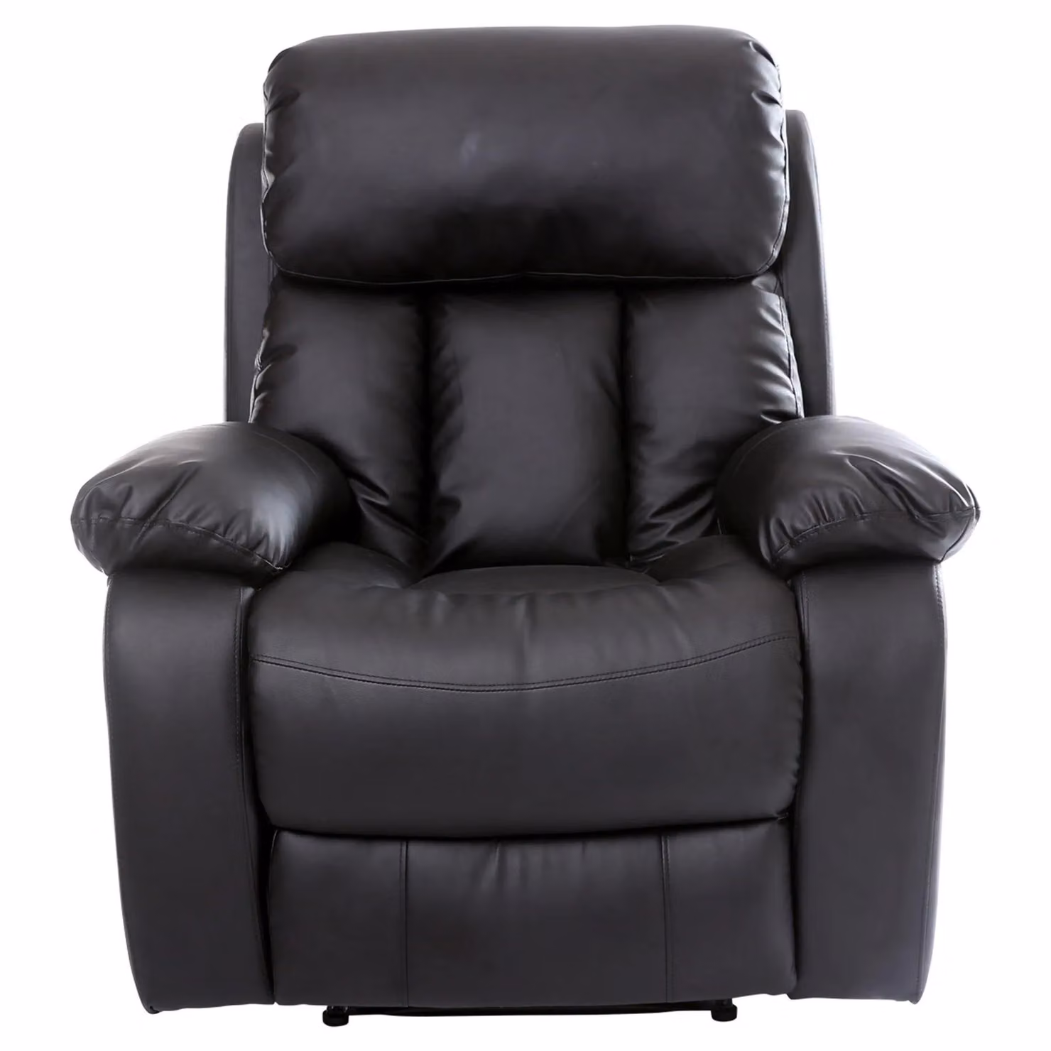 More4Homes Chester Manual Recliner Chair with Heat and Massage in Black Bonded Leather – 2