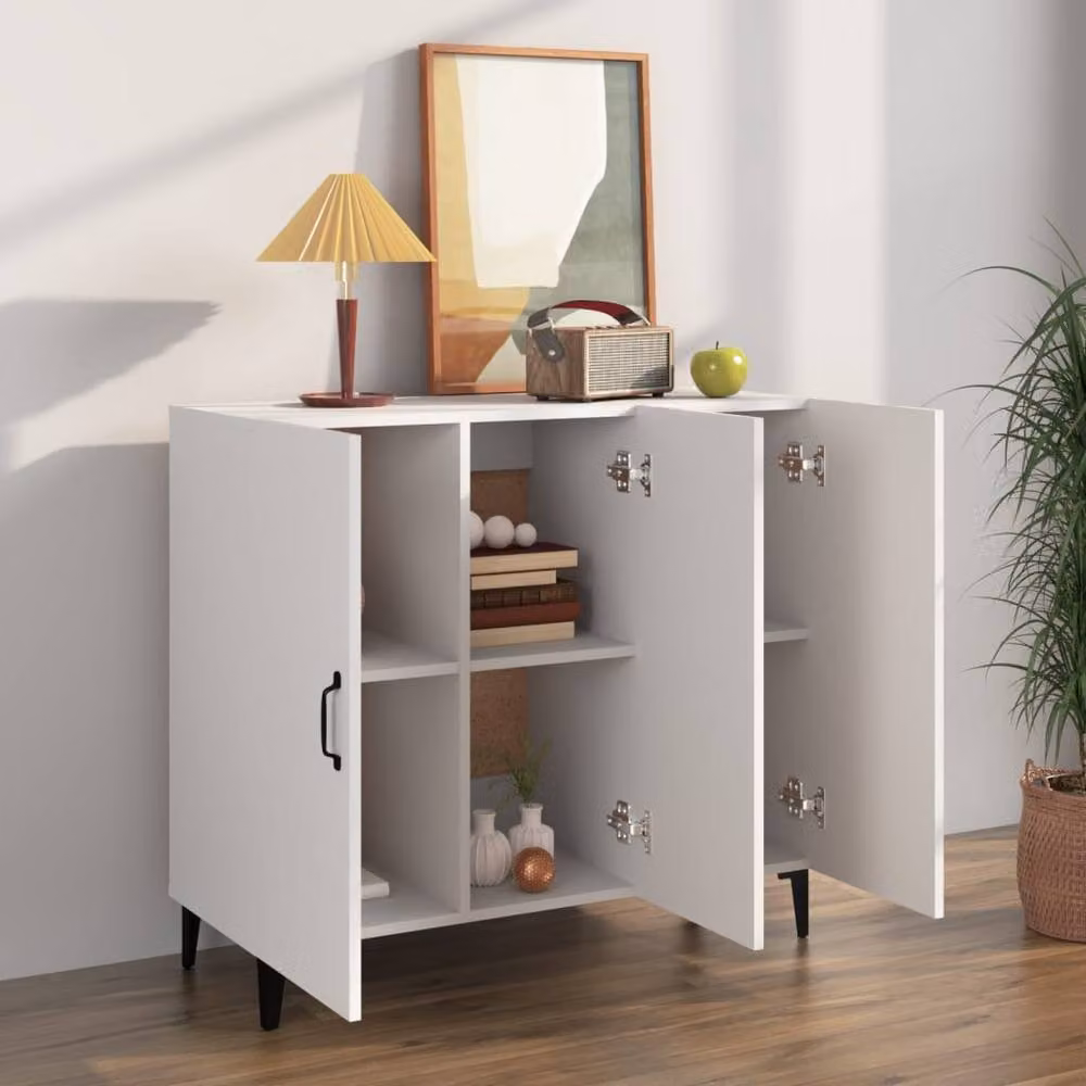 Berkfield Home White Matt MDF Sideboard W/D/H: 90 x 34 x 80 cm – 2