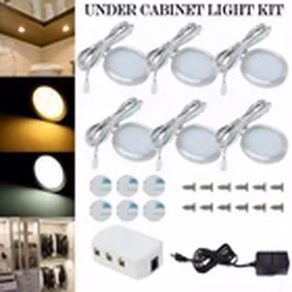 EONLION 6-Piece LED Mains Under Cabinet Lights in Warm White – 3