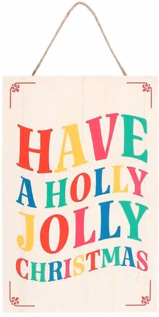 Something Different Have A Holly Jolly Christmas Multicolour Wooden Hanging Wall Plaque