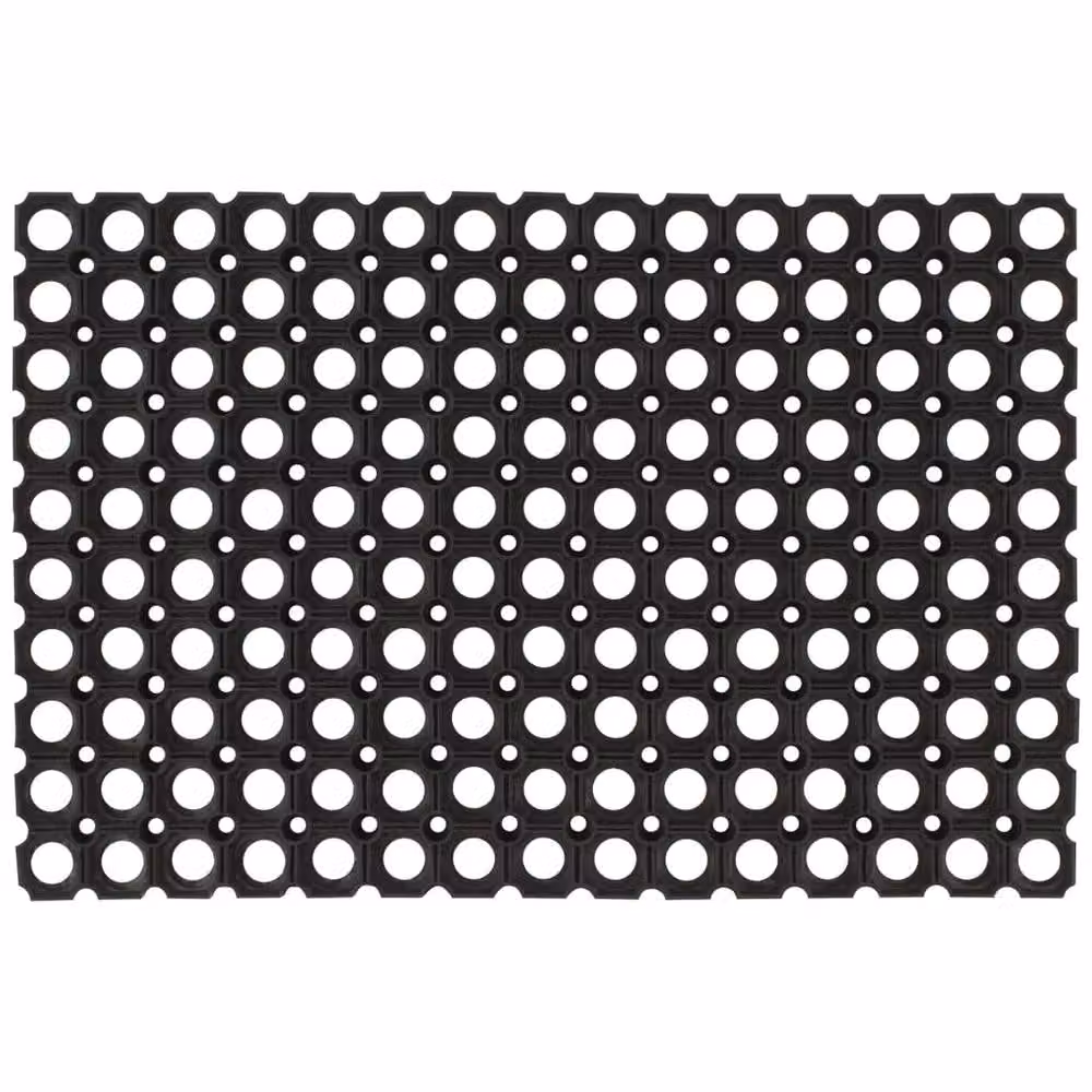 Berkfield Home Durable Rectangular Rubber Door Mat, Black, W: 80 cm, D: 60 cm – 2