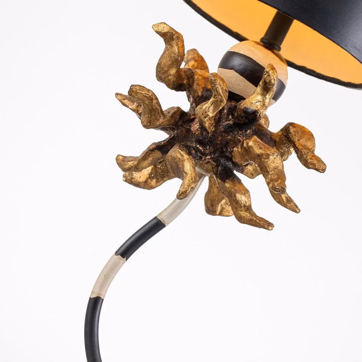 Netlighting Dominique 1 Light Table Lamp in Gold and Black with E27 Socket – 3