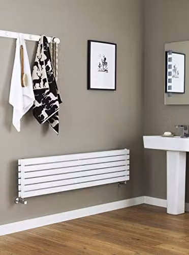 Hudson Reed Sloane Modern Vertical Double Panel Designer Bathroom Radiator, White, H: 150 cm, W: 35.4 cm – 3