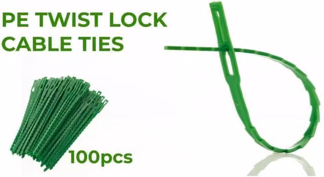 SPETLEK Reusable Green Garden Plant Ties for Tomato and Vegetable Gardens, 17 cm, 100 g