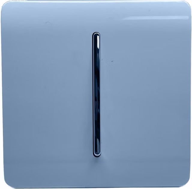 Trendi 1 Gang 3 Way Intermediate 10 Amp Rocker Light Switch in Blue and Silver