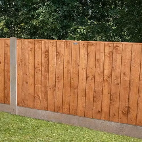 Forest Garden Brown Impregnated Wood Vertical Board Fence Panel, Pack of 3, W/H: 91.44 x 182.88 cm – 2