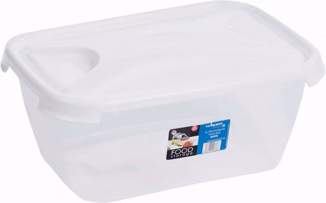 Wham Rectangular Food Storage Container with Snap Lid, White and Transparent, 1.0 l