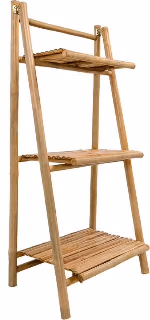 Nordlys 3-Tier Solid Bamboo Wood Storage Shelf in Brown – 1