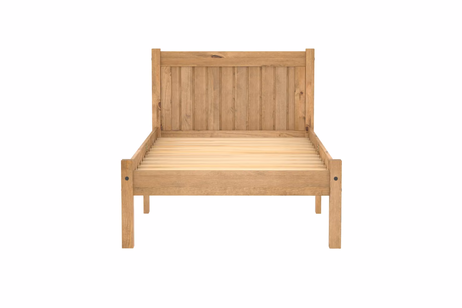 Birlea Antique Brown Waxed Solid Pine Bed Frame, W: 140 cm, D: 200 cm – 3