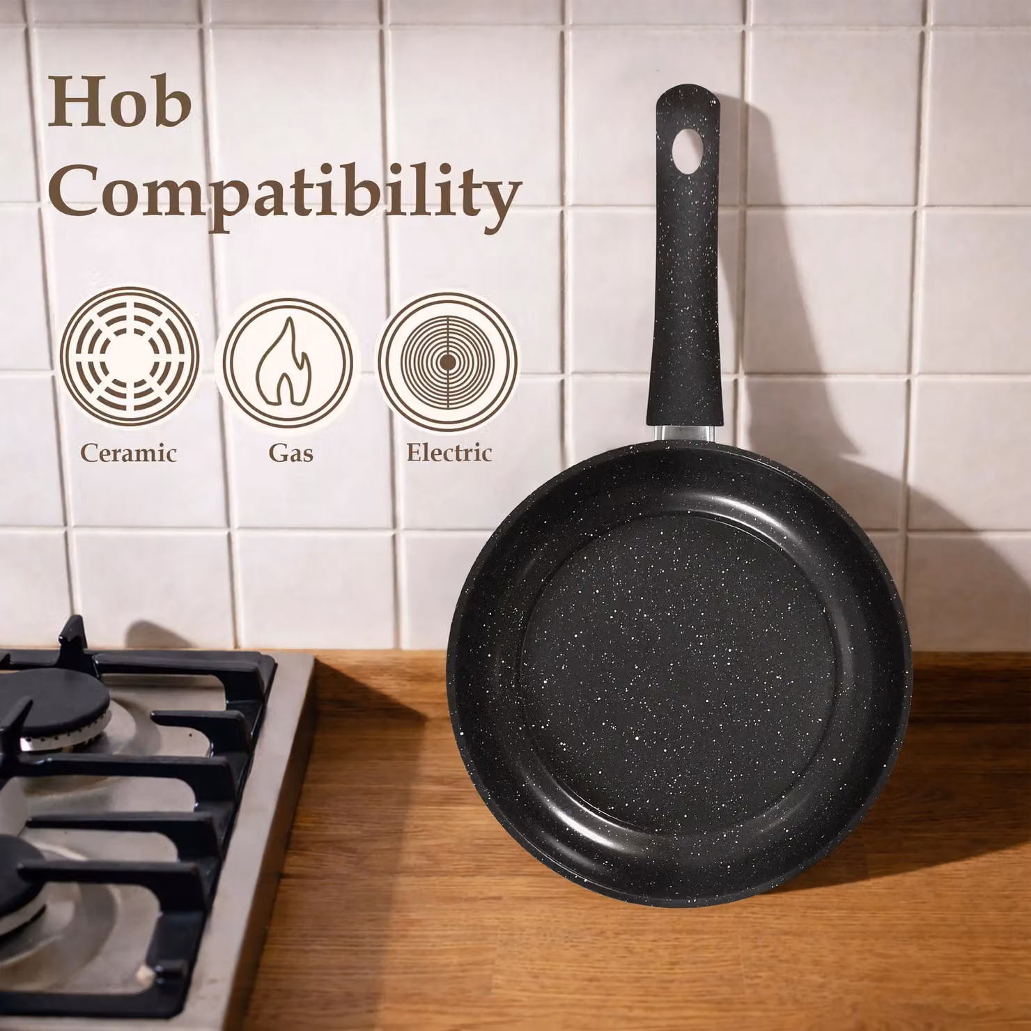 Carter & Clay 5pc Non Stick Carbon Steel Frying Pan and Utensils Set in Black – 3
