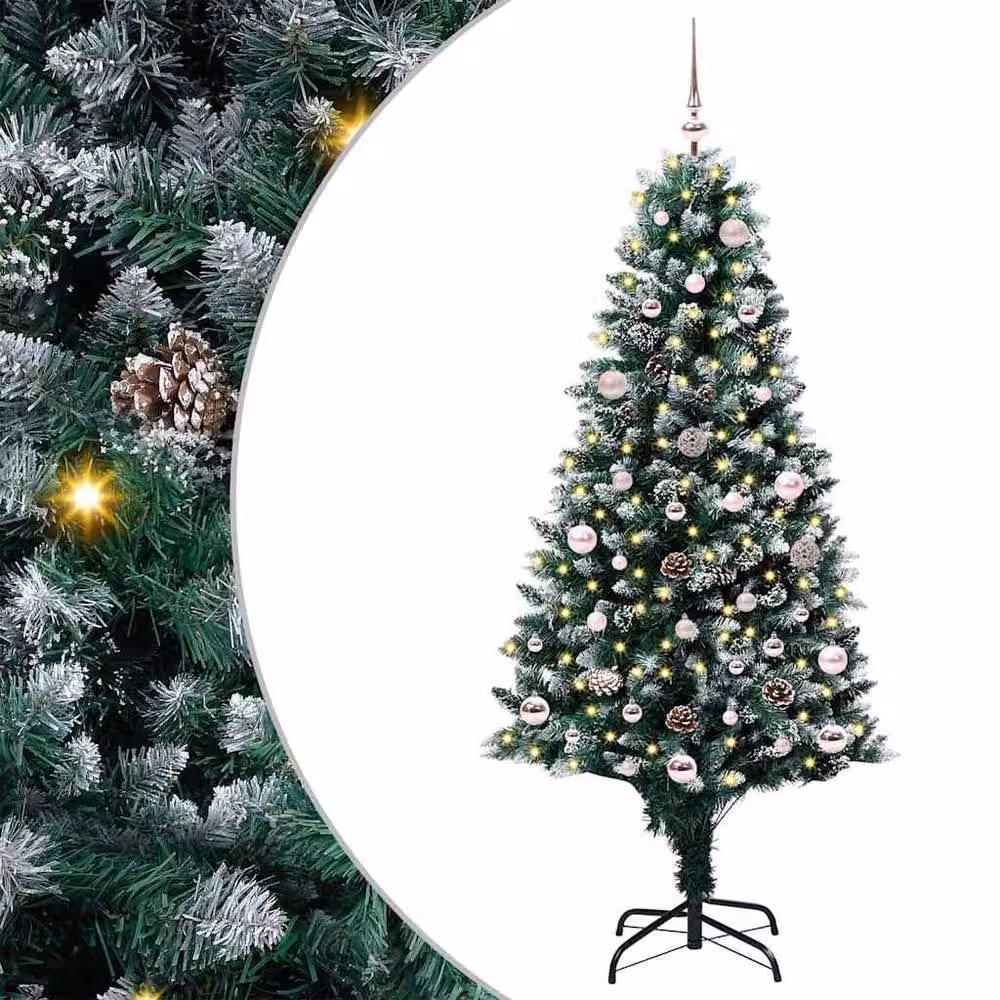 Berkfield Home Beautiful Artificial Christmas Tree with 150 Warm White LEDs and Stand in Green – 2