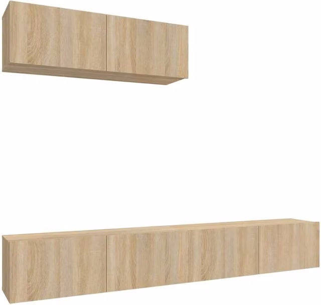 Berkfield Home 3 Piece Sonoma Oak TV Cabinet Set in Light Oak
